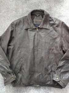Brown Columbia Real Leather Jacket, Mens Size XL, Very Good Condition - Picture 1 of 6