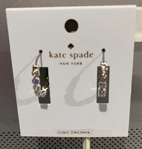NEW Kate Spade Full Circle Silver Cubic Zirconia Hoop Earrings NWT - Picture 1 of 2