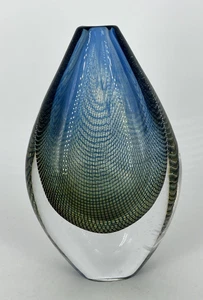 Mid Century Sweden ORREFORS Art Glass Kraka Tear Drop Vase by Sven Palmqvist - Picture 1 of 11