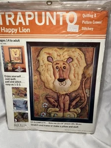 Kit de edredón y crewel Happy Lion 1976 vintage Trapunta 7183 - Imagen 1 de 4