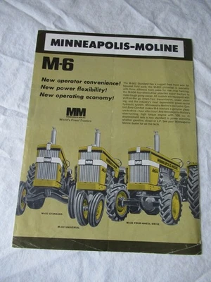 1964 Minneapolis Moline M-6 Tractor Brochure Features & Specifications 6 Pages - Image 1 of 4