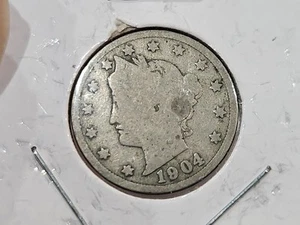 1904, United States Of America, 5 Cent, Liberty V Nickel USA AM50 - Picture 1 of 2