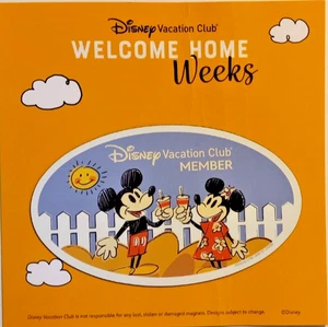 Mickey Mouse/ Minnie Mouse Disney Vacation Club Member Welcome Home Weeks Magnet - Picture 1 of 2