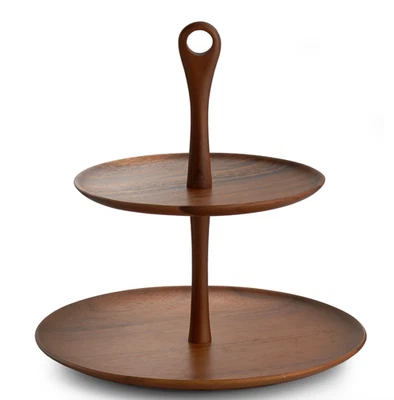 NEW Nambé Skye Wood Tiered Dessert Stand (MT0898) - Image 1 of 4