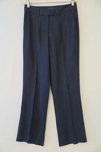 ETRO Navy Blue 100% Flax Linen Dress Pants Size 40 Made in Italy - Picture 1 of 6