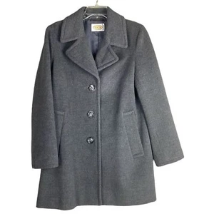 Talbots Vintage Angora Wool Blend Gray Button Front Notch Collar Jacket Sz 14 - Picture 1 of 12