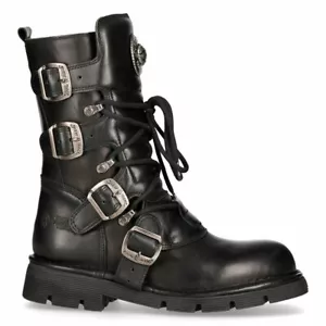 New Rock Comfort-Light Leather Boots - Black - 1473-S1 • Ships in 2-4 Weeks •... - Picture 1 of 8