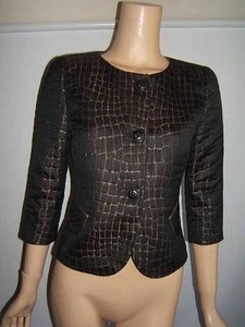 ARMANI Collezioni 2 4 SEXY Gold Bronze METALLIC Womens Designer Jacket Blazer - Picture 1 of 12