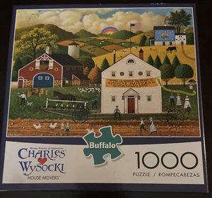 Charles Wysocki Puzzles House Movers Farm Country 1000 Pieces Buffalo USA Made - Picture 1 of 5