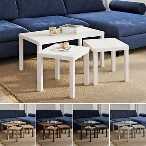 Set of 3 Wooden Nesting Stacking Coffee Side Centre Tables Living Room Furniture - Picture 1 of 26