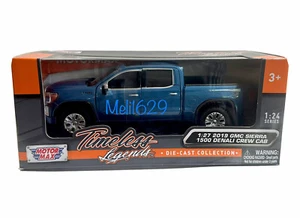 Motormax 1/24 2019 GMC Sierra 1500 Denali Crew Cab Pickup Truck (Blue Metallic ) - Picture 1 of 1