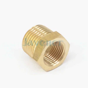 1/2" BSPT Male x 3/8" NPT Female Reducing Bushing Brass Pipe Fitting Adapters - Picture 1 of 4