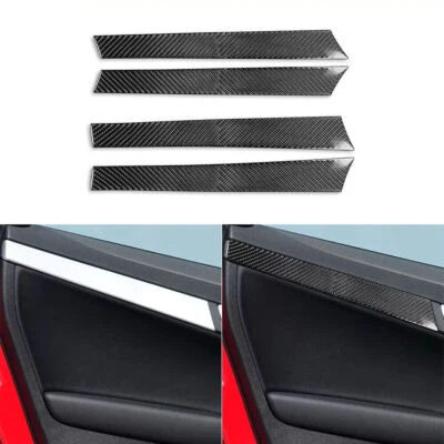 Cubierta de panel de puerta interior de fibra de carbono real 4 piezas para Audi A3 S3 8P 2006-07 Foto 1 de 4