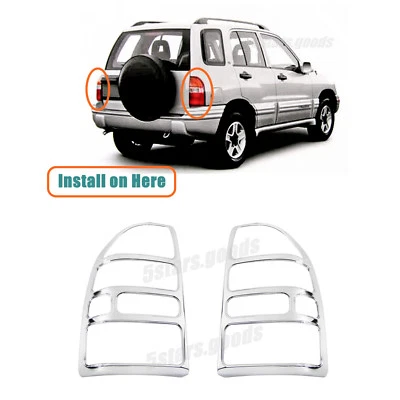 Tapicería de luces traseras cromada para Chevrolet Tracker SUV 1999-2004 Foto 1 de 4