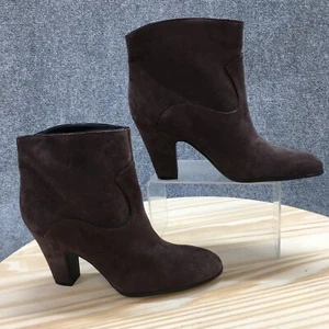 Nine West Boots Womens 8.5 M Quarrel Heeled Pull On Western Bootie Brown Suede - Picture 1 of 17
