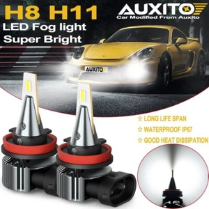 2x AUXITO H8 H11 Error Free LED FOG Light Bulb Conversion Kit 6000K CANBUS NEW - Foto 1 di 12