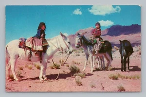 AK Indianer Indianer Kinder auf Esel - Bild 1 von 2