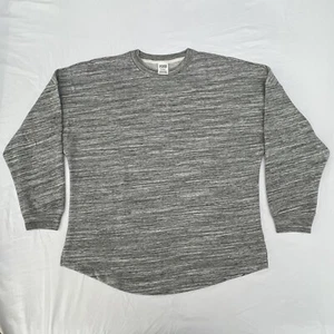 Victoria's Secret PINK Varsity Crew Sweatshirt Gray & Black Glitter Size M New - Picture 1 of 12
