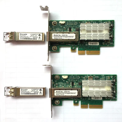 2pcs Mellanox MCX311A-XCAT CX311A ConnectX-3 EN Ethernet 10GbE SFP+ Transceiver - Bild 1 von 4