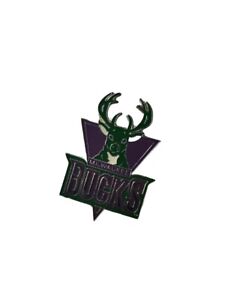 NBA Milwaukee Bucks Logo Souvenir Pin  Purple And Green Vintage In Ex Condition 