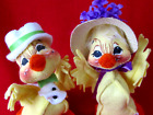 2 Vintage Annalee Dolls Small Yellow Ducks 7", Chicks Easter Spring 1990-1991