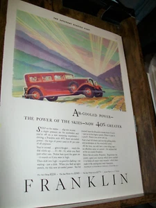 1929 Franklin berlina grande-mag pubblicità auto - Syracuse NY manu.- E.C. Stoner illus - Foto 1 di 1