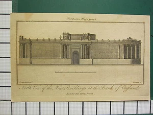 1797 DATED ANTIQUE LONDON PRINT ~ BANK OF ENGLAND NEW BUILDINGS J. SEWELL - Picture 1 of 4