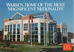 Warren OH Home of the Most Magnificent McDonalds Continental Postcard 1989 - Picture 1 of 2