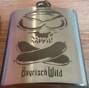  Edelstahl Flachmann mit Wunschgravur  350ml, 12 oz, Engraved Hip Flask