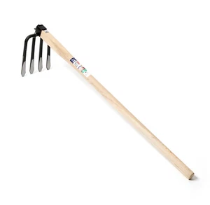 Japanische Feldhacke , 4-Zinken -"Rakuhori" , handgeschmiedet von Asano - Bild 1 von 6