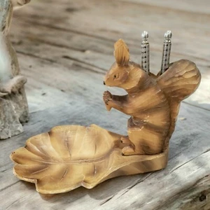 Vintage Handmade Folk Art Squirrel Nutcracker, Rustic Country Farmhouse Holiday - Picture 1 of 7