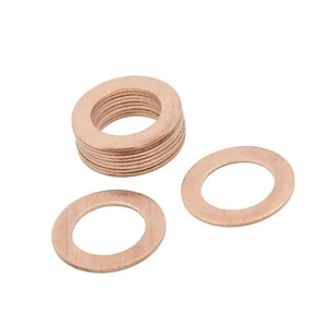 10pcs Copper Crush Washers Car Flat Sealing Plate Gaskets Ring Replacement - Zdjęcie 1 z 5