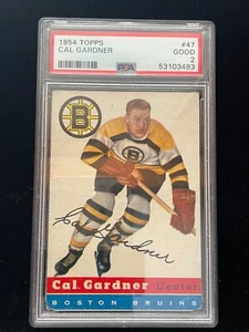 1954-55 Topps #47 Cal Gardner PSA 2 Boston Bruins Hockey Card - Picture 1 of 2