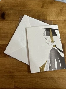 Biglietto Auguri Laurea Donna Papiro Nero e Oro Glitter Nuovo - Foto 1 di 6