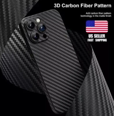 0.3mm Ultra Thin Carbon Fiber Case For iPhone 15 14 13 12 11 Pro Max - Image 1 of 4
