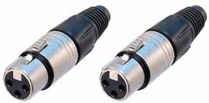 (2er-Pack) Neutrik NC3FX 3-Pin XLR-Buchse Kabelmontage Steckverbinder - Nickelgehäuse - Bild 1 von 1