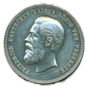 PRUSSIA GERMANY 1888 "LEARN TO TOLERATE WITHOUT COMPLAINT" SILVER MEDAL - Bild 1 von 2