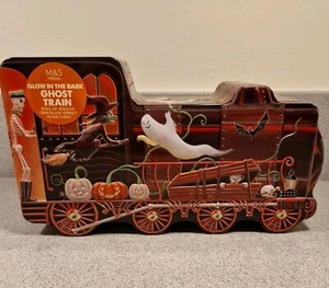 M&S Glow in the Dark Ghost Train Tin | Halloween NEW complete with CHOCOLATES - Picture 1 of 3