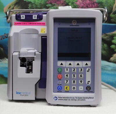 Unused ICU Medical Plum 360 Infusion IV Pump W/Pole & Clamp  Late 2021 models - Image 1 of 4