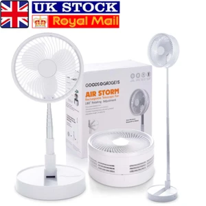 Cordless Telescopic Folding Fan Cooling Wireless Portable Rechargeable Fan UK - Picture 1 of 12