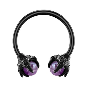 1 - 16 Gauge Red Purple or Black Horseshoe Septum Nose Ear Lip Helix Tragus C315 - Picture 1 of 27