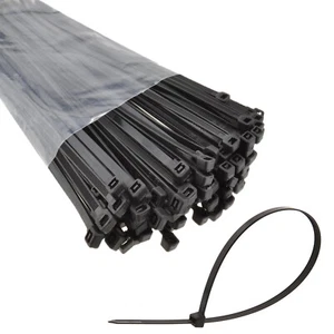 Cable Ties Black 100/140/200/250/300mm Nylon Zip Tie Wraps Various Sizes - Picture 1 of 8