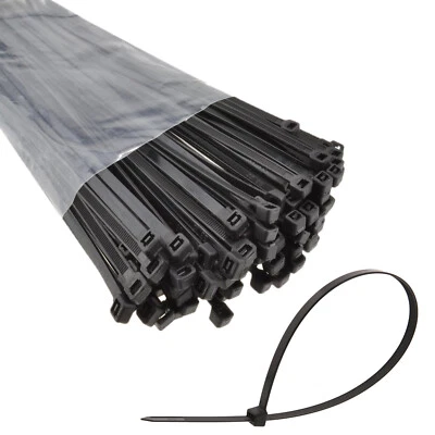 Cable Ties Black 100/140/200/250/300mm Nylon Zip Tie Wraps Various Sizes - Image 1 of 4