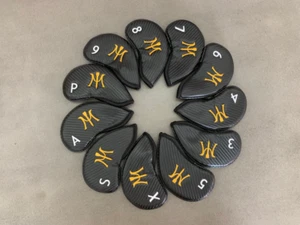 Miura Golf 3-9-ASXP head cover with iron black carbon and yellow logo/.1