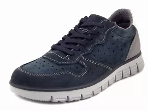 Zapatillas De Hombre Cómodas De Piel Ante Azul Hechas En Italia IMAC - Imagen 1 de 4