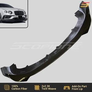 Alerón labial de parachoques delantero de carbono Scopione para Bentley 16-18 Continental GT V8 S - Imagen 1 de 6