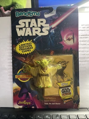 Tarjeta limitada Topps Justoys 1993 Star Wars Bend-Ems Yoda the Jedi Master 1993 de colección Foto 1 de 2