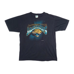 Vintage 1995 Jacksonville Jaguars Double J T Shirt - XL Black NFL 90s BIG Logo - Picture 1 of 10