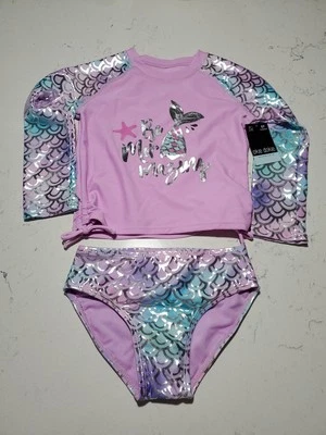 Traje de baño sirena Rashguard manga larga Okie Dokie niño pequeño talla 5T nuevo con etiquetas Foto 1 de 4