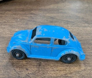 Vintage 1960 2” Volkswagen VW Bug Beetle Tootsie Toy Car Blue Chicago USA - Picture 1 of 5